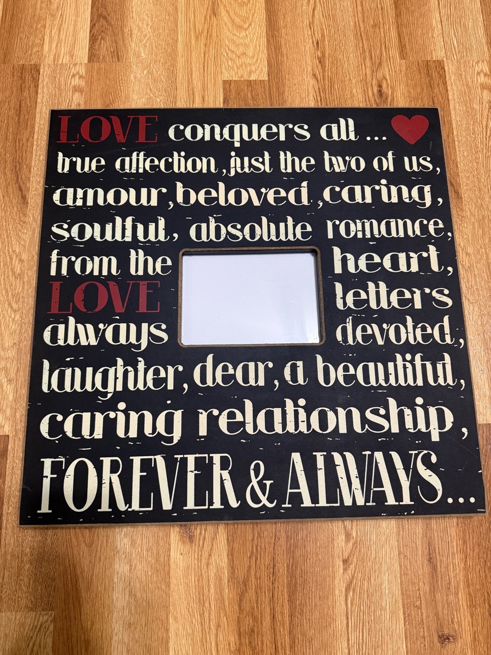 Love Conquers All Black & Red Decorative Picture Frame